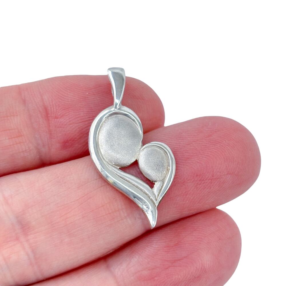 Mother Daughter Child Pendant | Vintage Sterling Silver 925